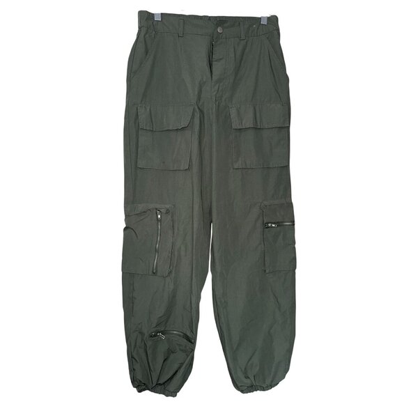 Faded Rose Essentials Green Cargo Pants M Polyester Cotton Blend - Picture 1 of 7